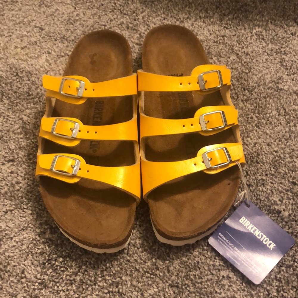 Yellow Birkenstock 3 Strap Sandal